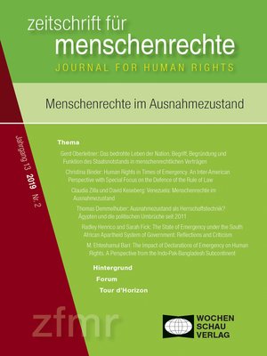 cover image of Menschenrechte im Ausnahmezustand